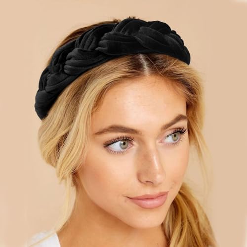 DRESHOW Velvet Braided Headband Women Hair Hoop Elastic Hair Bands Fashion Headbands for Women - color: 1 Pc Velvet Hair Hoop: Black