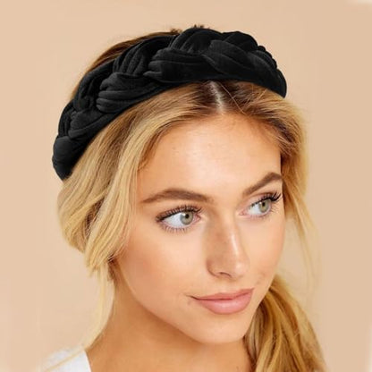 DRESHOW Velvet Braided Headband Women Hair Hoop Elastic Hair Bands Fashion Headbands for Women - color: 1 Pc Velvet Hair Hoop: Black