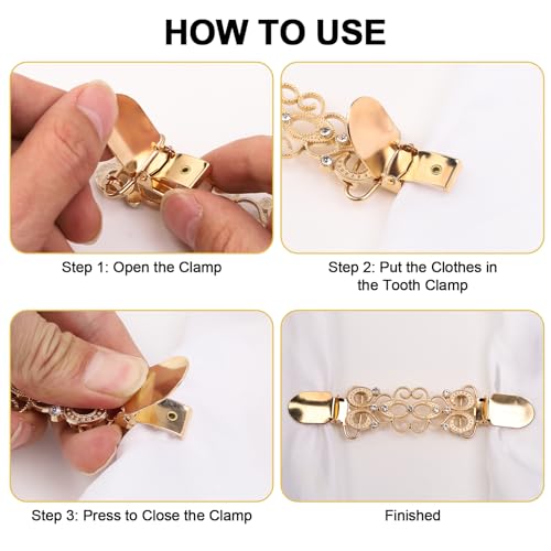 Cinch Clip 4 Pcs Sweater Clips for Cardigans | Vintage Style