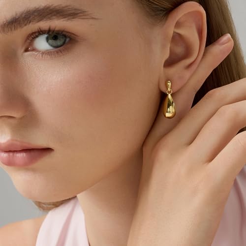 Green Crystal huggie gold hoop earrings for women Girls,14K Gold Plated with 925 Sterling Silver Post color Cubic Zirconia dainty cute Earrings| CZ Stud Earring - color: Mini Teardrop Earrings