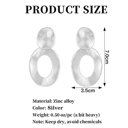 Women's Statement Clip-On Earrings Hypoallergenic Lightweight Clip Earrings - color: oval hollow