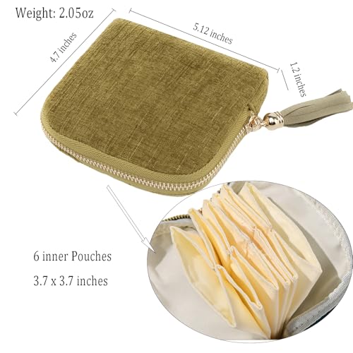 Women's Coin Purses Velvet Mini Travel Jewelry Case Bag with Tassel - color: A-Olive Green