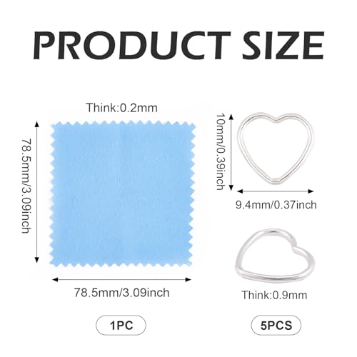 Elecrelive 5pcs 925 Sterling Silver Heart Charms Love Heart Bezel Frame Hollow Link Connector Charms for Valentine's Day DIY Bracelet Necklace Earring Making - color: Silver-Heart
