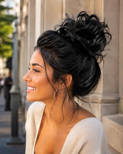 CAISHA Small Scrunchy Updo Hairpiece Ponytail Extensions Hair Tie Black G1C - color: Black