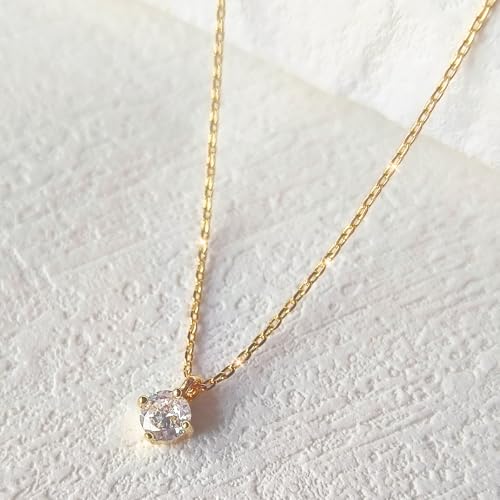Zeffy Diamond Necklaces for Women, Dainty Gold Necklace 18k Gold Plated Layered Necklaces Simple Gold CZ Diamond Pendant Necklaces for Women Trendy Jewelry Gifts for Girls - color: Diamond Gold Necklace