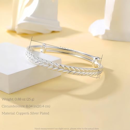 925 Sterling Silver Bracelet Plated Cuff Bangle Bracelet Fashionable Multi-layer Cross Wire Bangle Bracelet Open Adjustable Wide Cuff Bracelet for Teen Girls Fashion Jewelry - color: 13