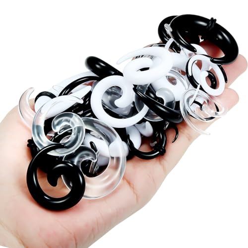 14G-00G Acrylic Nose Septum Ear Gauges Plugs Rings Earrings Stretching Kit Pincher Expander Piercing Jewelry for Women Men