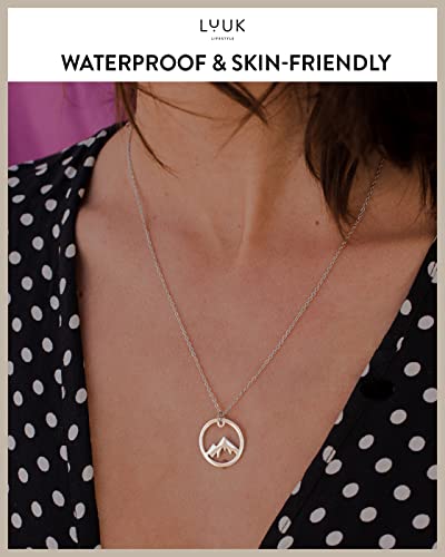 LUUK LIFESTYLE Stainless steel necklace with pendant and HAPPINESS card, 20” adjustable length, lucky charm, friendship chain, Valentine's Day gift, birthday, women's jewelry, silver, gold, rosegold - color: Silver, size: Summit