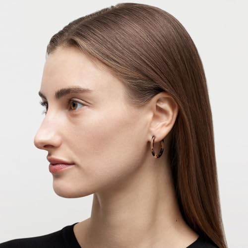Circle Hoop Earrings Acetate Resin Fashion Jewelry for Women - color: Sand Shell, size: Mini