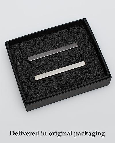 [TAVARAT] Tie Clip Tie Clips for Men Black Silver Tie Bar Tie Pin Tps-043 - style: 2set