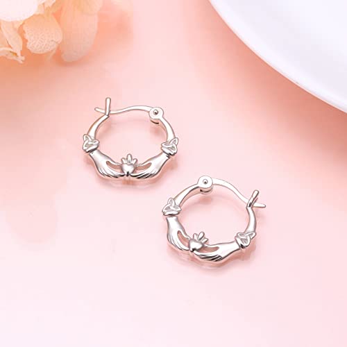 S925 Sterling Silver Celtic Knot Earrings for Women Irish Good Luck Drop Dangle Hook Earrings - style: Hoop - Celtic Claddagh