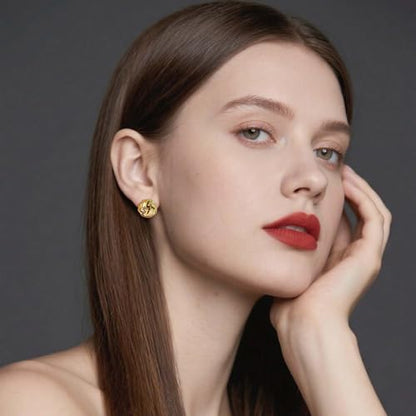 Love Knot Stud Earrings for Women Gold Plated Knot Earrings Geometric Twisted Statement Earrings Trendy Jewelry - color: Gold 12mm Knot