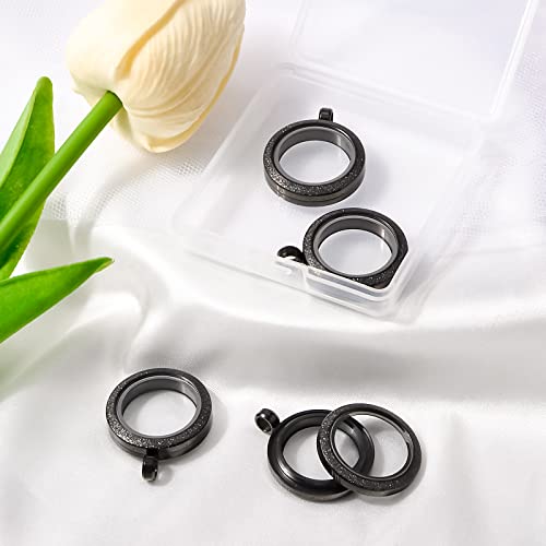 WANDIC Photo Charms, Set of 4 Matte Stainless Steel Round Memory Locket Pendant Bridal Wedding Bouquet Charms for Photo or Wedding, 25mm - color: 4pcs-gun Black Matte