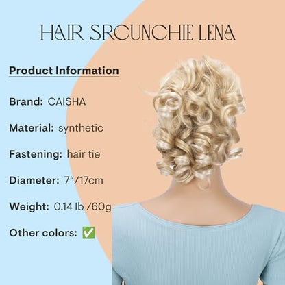 CAISHA Jumbo Hairpiece Scrunchy Updo Voluminous Curly Messy Bun Blond Mix G6L - color: blonde