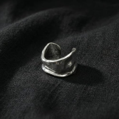 925 Sterling Silver Ear Cuff, Handmade Single Band Adjustable Non Piercing Clip On Cartilage Earring, Minimalist Ear Wrap Faux Piercing Jewelry for Women - style: A-Symmetrical Band