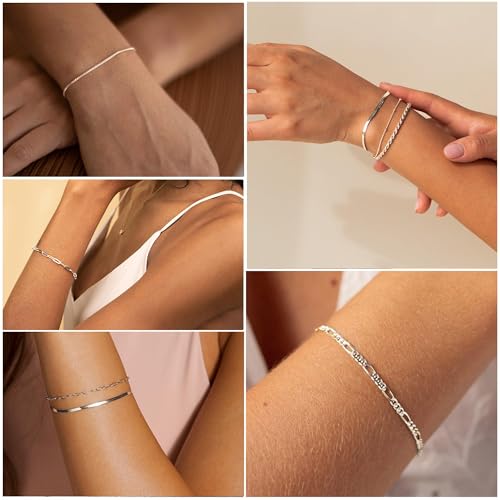 NECOCY Gold Bracelets Sets for Women Waterproof | Non Tarnish Gold Plated Cuban Paperclip Link Chain Stackable，Trendy Jewelry Accessories Gifts for Women - style: 6Pcs BRACELET SET-06