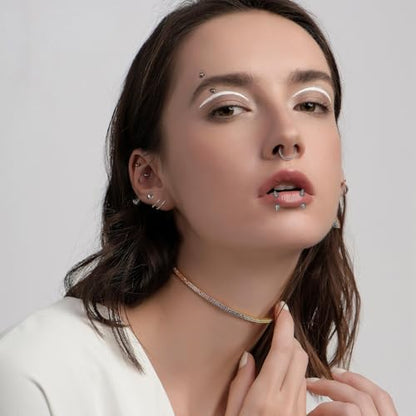 Eyebrow Rook Piercing Jewelry with Tools Barbell Eyebrow Rings | 16G Stainless Surgical Steel Rook Earrings Vertical Labret Lip Surface Tragus Frog Eyes Piercing Jewelry - style: 20B