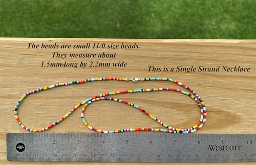 Kathy Bankston Handmade Southwestern Seed Bead Necklace, Thin 1.5mm Single Strand
