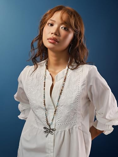 MINACHI Handmade Agate Pebble Pendant with Crystal Beads, Random Stone Shape, Vintage Women's Jewelry - style: Necklace NECK.012