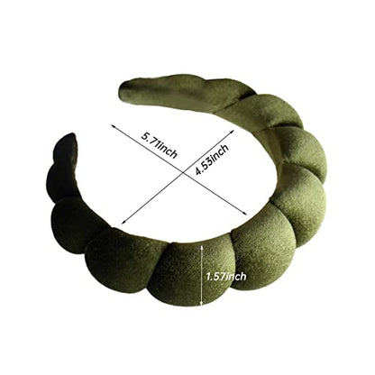 Fashion Headbands for Women Padded Fabric Hair Bands Wide Velvet Non Slip Headband Hair Accessories for Women Girls, Leaf Green - color: Leaf Green