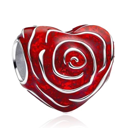 10 Pack Silver Bead Charms for Bracelets and Necklaces Pendant Dangle Beads Jewelry Gifts for Women Charm Set - color: Heart