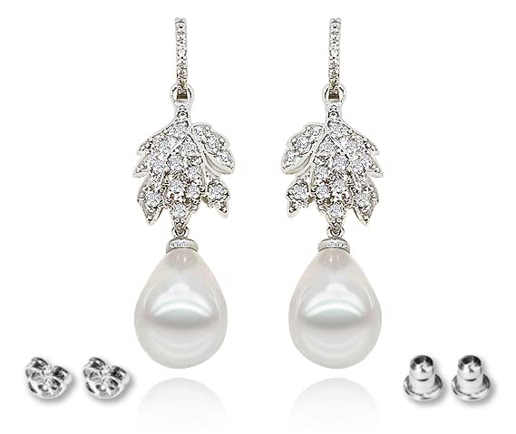 Earrings Holy Stud Earrings for Girls/Women, Sliver Gold Wedding Earrings for Bridesmaids - color: Pearl|Silver