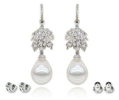 Earrings Holy Stud Earrings for Girls/Women, Sliver Gold Wedding Earrings for Bridesmaids - color: Pearl|Silver
