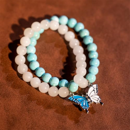 YGLINE Tree of Life Yoga Healing Stone Bracelets,Multilayer Lotus Chakra Stone Reiki Bracelet Sets,Anxiety Crystal Natural Stone,for Women Stress Relief - color: butterfly 3