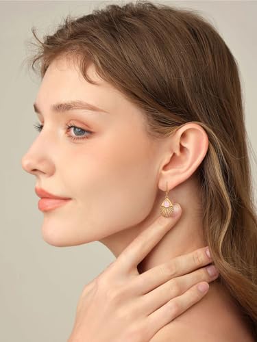 Dorunmo s925 Sterling Silver Western Dangle Drop Earrings Birthday Jewelry Gifts for Women - style: Rose Quartz A