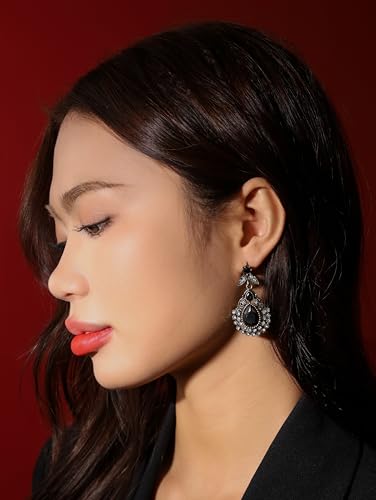 Christmas Halloween Red Heart Shaped Pattern Alloy Earrings, Gothic Antique Style Jewelry for Women - style: Earrings EARR.004