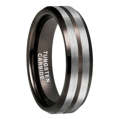 TUTISS 6mm 8mm Silver/Black/Blue/Gunmetal/Gold/Rose Gold Tungsten Rings for Men Women Fashion Engagement Wedding Bands Matte Finish Beveled Edges Comfort Fit - color: 6mm Gunmetal Brushed