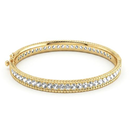 AAA Cubic Zirconia Gold Bangle Bracelet for Women | 18K Gold Plated Fully Paved With Sparkling Cubic Zirconia, Minimalist Luxury Unique Statement Jewelry, Anti-Oxidation - color: Clear