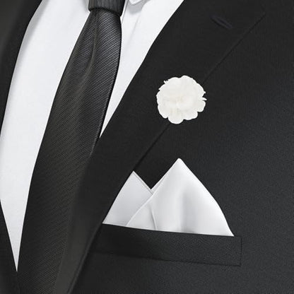 PATIKIL Flower Boutonnieres Pin, Lapel Pin for Men Camellia Flower for Suit Wedding Graduation Anniversary Graduation Outfit Accessories - color: White