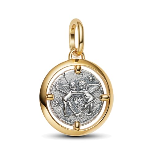 925 Sterling Silver Dangle Charm Fit Women Bracelet And Necklaces Jewelry | Medallion Pendants Beads Jewelry Charms for Women Fashion Gift Family Friends Mother's Day - color: Cupids Medallion Charm M1786