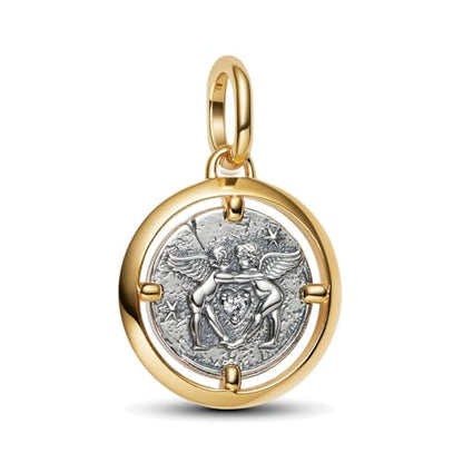 925 Sterling Silver Dangle Charm Fit Women Bracelet And Necklaces Jewelry | Medallion Pendants Beads Jewelry Charms for Women Fashion Gift Family Friends Mother's Day - color: Cupids Medallion Charm M1786