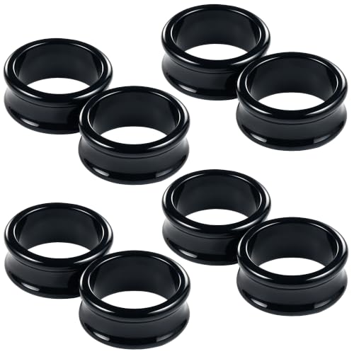 6G-50mm Acrylic Thin Black Gauges for Ear lightweight Tunnels Black Double Flared Ear Flesh Plugs Tunnels Earrings for Women Men - color: 18mm = 11/16 inch