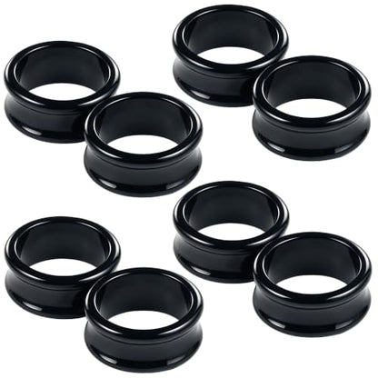 6G-50mm Acrylic Thin Black Gauges for Ear lightweight Tunnels Black Double Flared Ear Flesh Plugs Tunnels Earrings for Women Men - color: 6G = 4mm