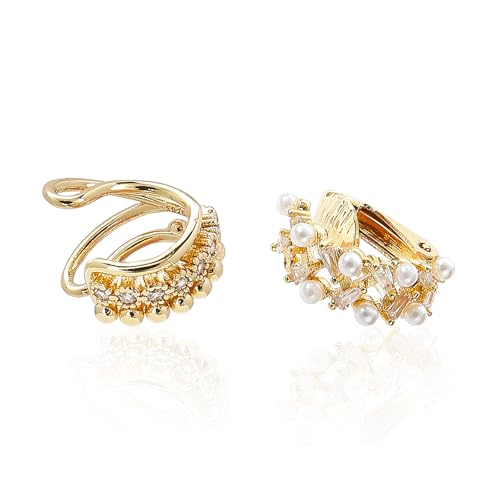 Cute Butterfly Cartilage Clip on Earrings for Women Non Pierced Huggie Ear Cuff Y2K Statement Silver Clip Stud Earrings Granddaughter Daughter Valentines Birthday Graduation Jewelry Gift - color: EA316-Gold
