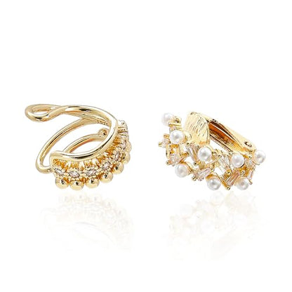 Cute Butterfly Cartilage Clip on Earrings for Women Non Pierced Huggie Ear Cuff Y2K Statement Silver Clip Stud Earrings Granddaughter Daughter Valentines Birthday Graduation Jewelry Gift - color: EA316-Gold