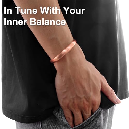 Pure Copper Bracelet – Copper Bracelet for Men & Women – 100% Solid, Raw & Uncoated Handmade Hammered Tibetan Cuff Bangle - color: Copper651W8C
