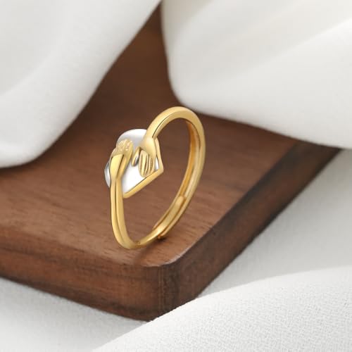 Granddaughter Daughter Hug Ring For Hope Rings, Stainless Steel Inspirational Jewelry Engraved Always With You Love You Forever Message Adjustable Non Tarnish Jewelry Birthday Gift Card - color: Hug Silver Heart