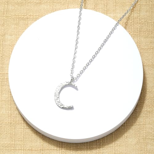 Fettero Pendant Necklace Gold Choker Layered Coin Open Karma Circle Full New Crescent Moon 14K Gold Plated Simple Dainty Necklaces for Women Jewelry Gift - style: Crescent Moon Sliver