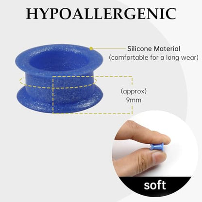 20Pcs Silicone Ear Gauges 2G-25mm Flexible Ear Tunnels Gauges Soft Expander Stretching Ear Plugs Tunnels Black Earring Piercings Jewelry for Men Women - color: Thick Blue-1 Silicone