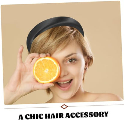 Beaupretty Padded Satin Headband for Women, Wide Plain Black Hairband with Sponge Padding, Lightweight Fashion Hair Accessory for Daily Wear and Casual Styling