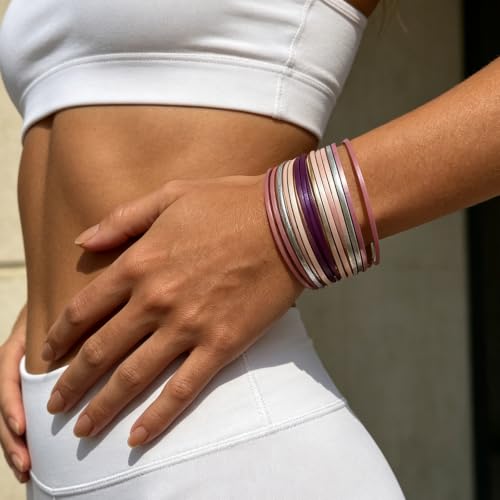 hotoo Leather Wrap Bracelet for Women - color: Pinkish purple
