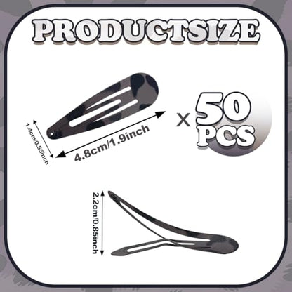 ELANE 50 Pcs Waterdrop Snap Hair Clips for Women Girl,Cute Hair Barrettes for Women Fine Thin Hair Accessories (Coffee) - color: Coffee