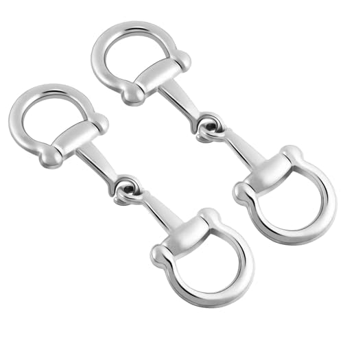 CooBigo 2pcs Scarf Ring Buckles, Metal Horsebit Silk Scarf Buckle, Scarves Rings and Slides for Women Scarves Clips, Shawls Clasp, Clothing Fashion Accessories (Silver) - color: Silver 2pcs