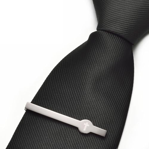 Gold Black Silver Cross Tie Clips For Men Unique Christian Catholic Tie Clip Cross Accessories For Men - style: black cross tie clip