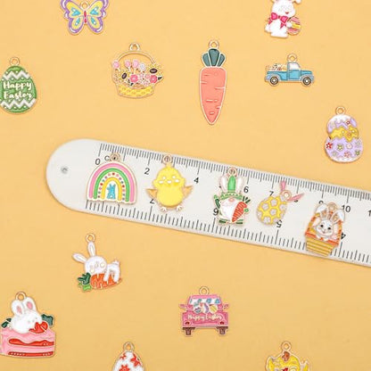 MARFOREVER 40 Pcs/20 Pairs Easter Charms for Jewelry Making Spring Charms | Assorted Easter Egg Bunny Rabbit Enamel Charm Pendants, Bracelet Necklace Earrings Making, Easter DIY Craft Accessories - style: Easter