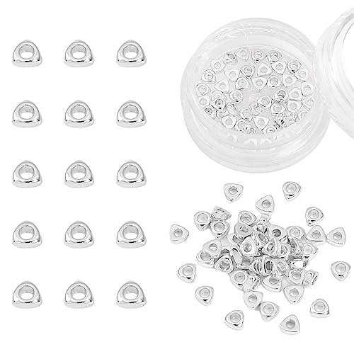 Silver Plated Triangle Spacer Beads 3x1.5mm 50pcs for Jewelry Making Findings Non Tarnish - color: Silver, size: 3x1.5mm Triangle